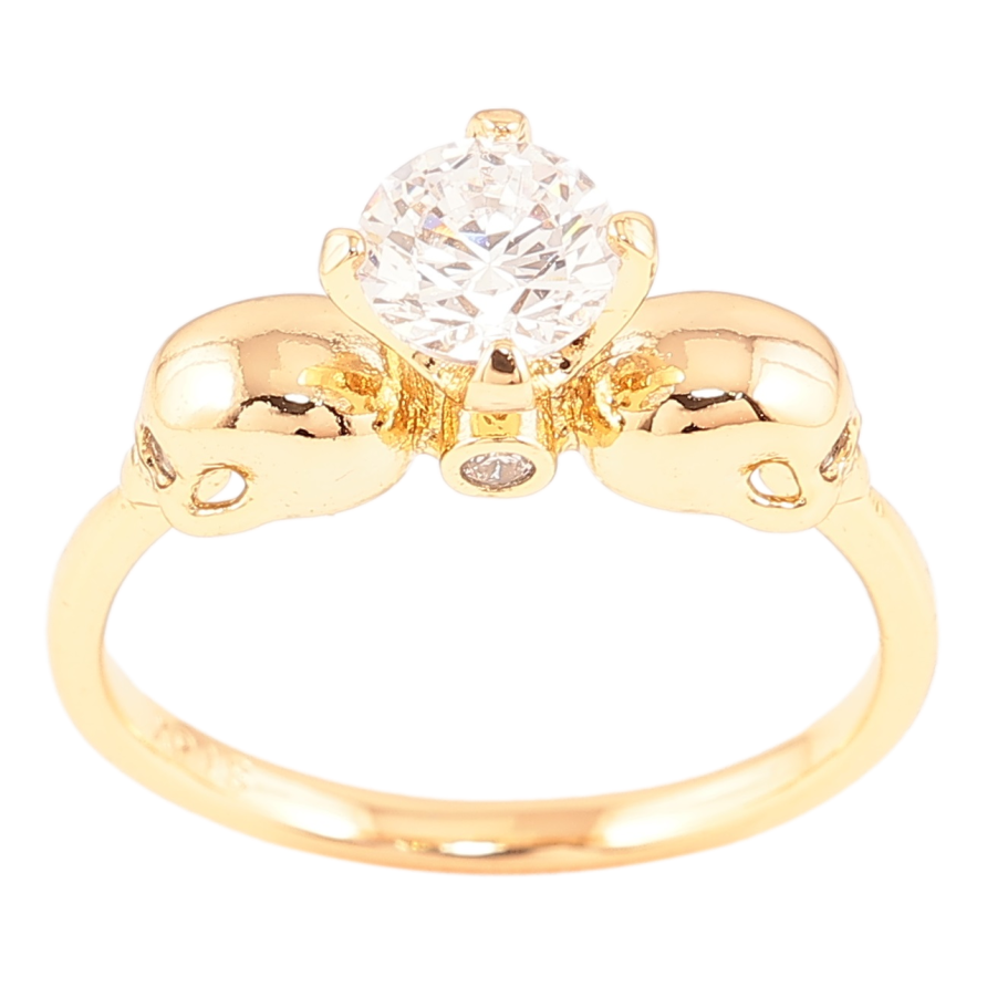 Каблучка Xuping Позолота 18K «Два черепи з фіанітом» фото №1