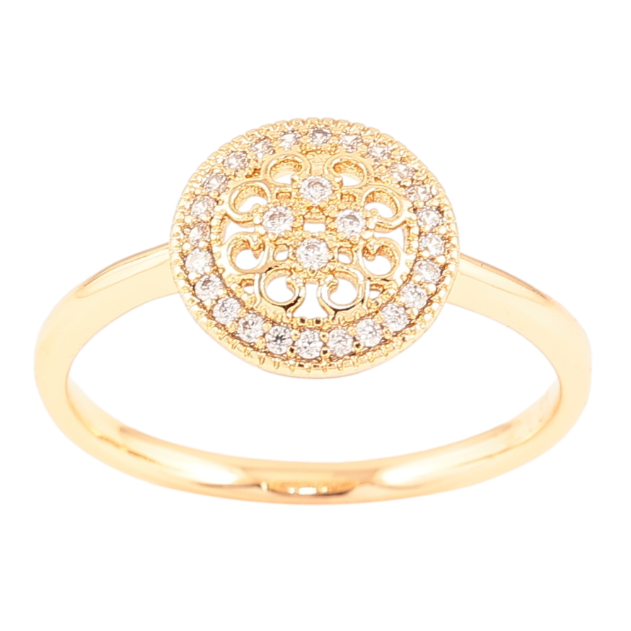 Каблучка Xuping Позолота 18K «Ажурний візерунок з цирконієм» фото №1