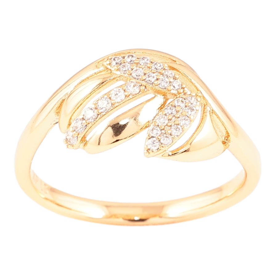 Каблучка Xuping Позолота 18K «Рослинний візерунок з цирконієм» фото №1 Каблучка Xuping Позолота 18K «Рослинний візерунок з цирконієм» фото №1