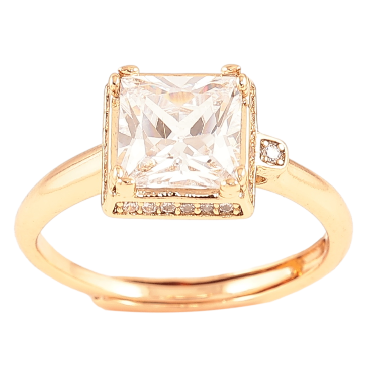 Каблучка Xuping Позолота 18K «Фіаніт в оправі з цирконієм» фото №6