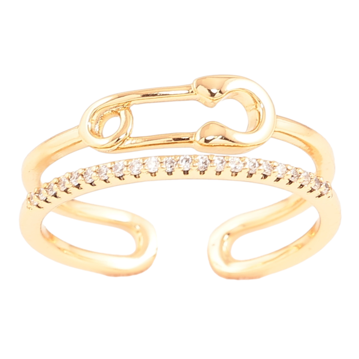 Кольцо Xuping Позолота 18K Дорожка циркония с булавкой фото №8 Кольцо Xuping Позолота 18K Дорожка циркония с булавкой фото №8