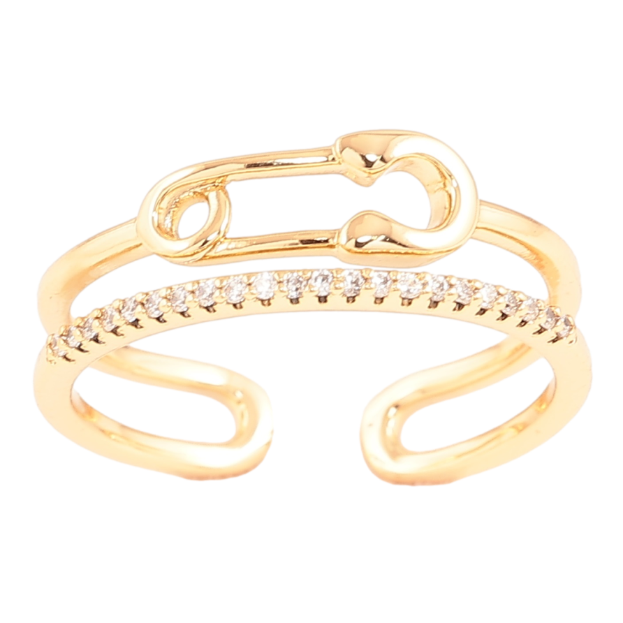 Кольцо Xuping Позолота 18K Дорожка циркония с булавкой фото №1