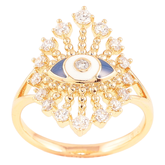 Кольцо Xuping Позолота 18K Глаз с цирконием и эмалью фото №1