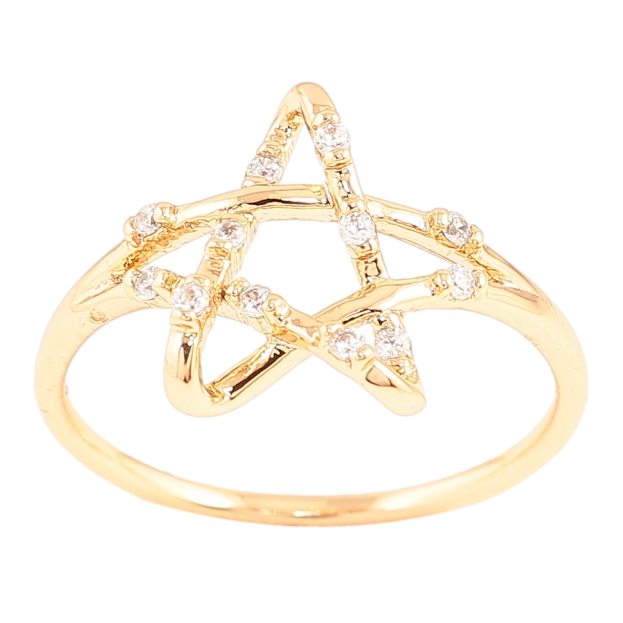 Каблучка Xuping Позолота 18K «Зірка з цирконієм» фото №1