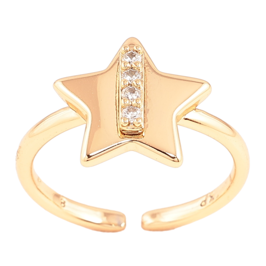 Кольцо Xuping Позолота 18K Звезда с дорожкой циркония фото №1