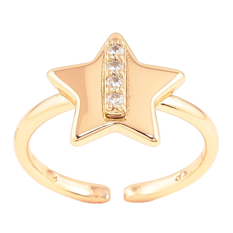 Кольцо Xuping Позолота 18K Звезда с дорожкой циркония фото №1