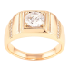 Перстень Xuping Позолота 18K «Візерунок з фіанітом і доріжками цирконію» фото №1