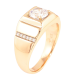 Перстень Xuping Позолота 18K «Візерунок з фіанітом і доріжками цирконію» фото №2