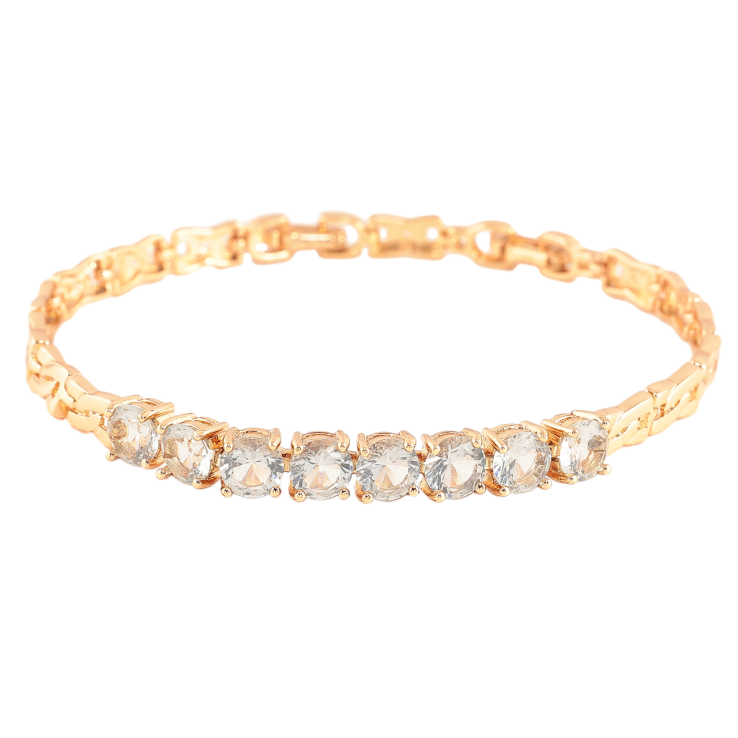 Браслет Xuping Позолота 18K Дорожка дымчатых фианитов размер с доп. замком 18.5,21см х 5мм фото №22