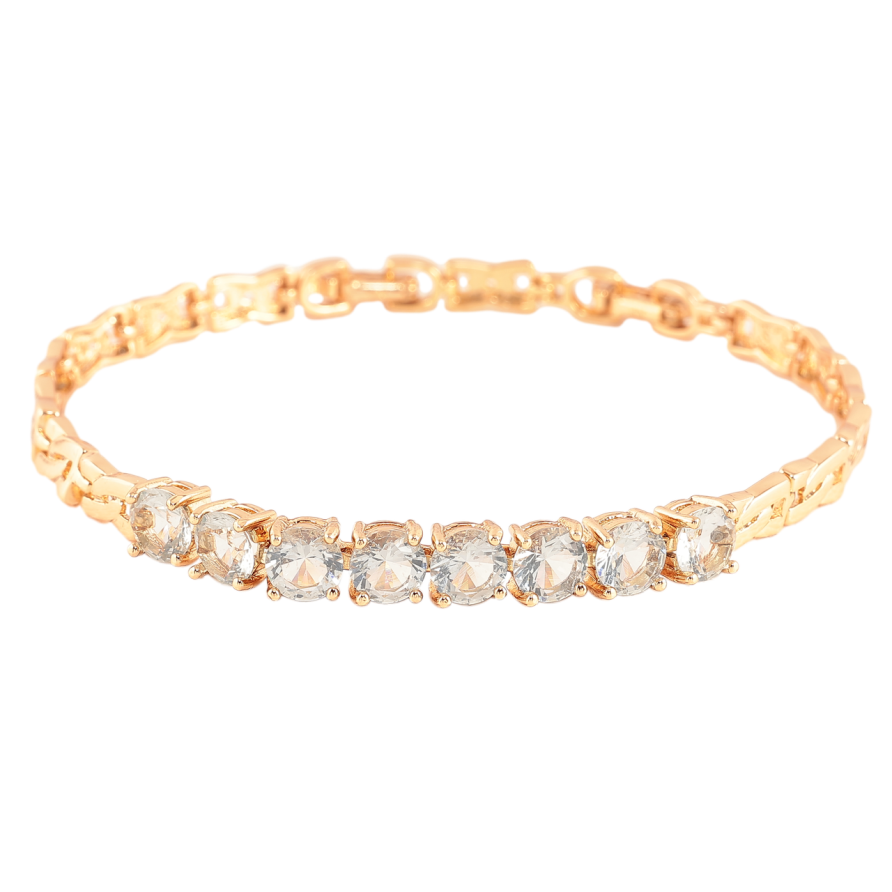 Браслет Xuping Позолота 18K Дорожка дымчатых фианитов размер с доп. замком 18.5,21см х 5мм фото №1