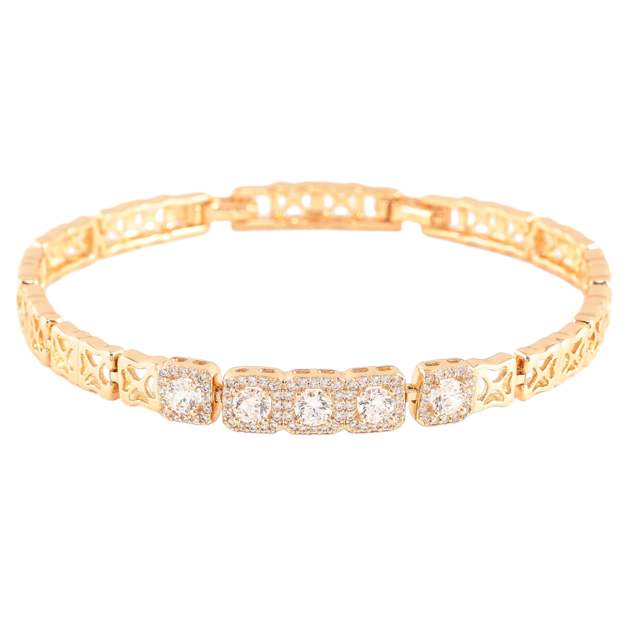 Браслет Xuping Позолота 18K «Фіаніти з цирконієм» розмір з доп. замком 18,20см х 6мм фото №1