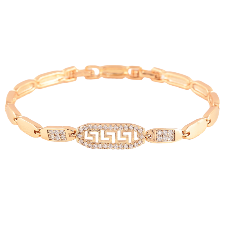 Браслет Xuping Позолота 18K Узор с цирконием размер с доп. замком 17,19см х 4мм фото №1