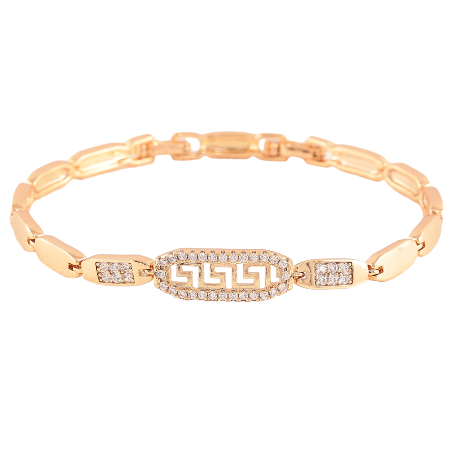 Браслет Xuping Позолота 18K Узор с цирконием размер с доп. замком 17,19см х 4мм фото №1