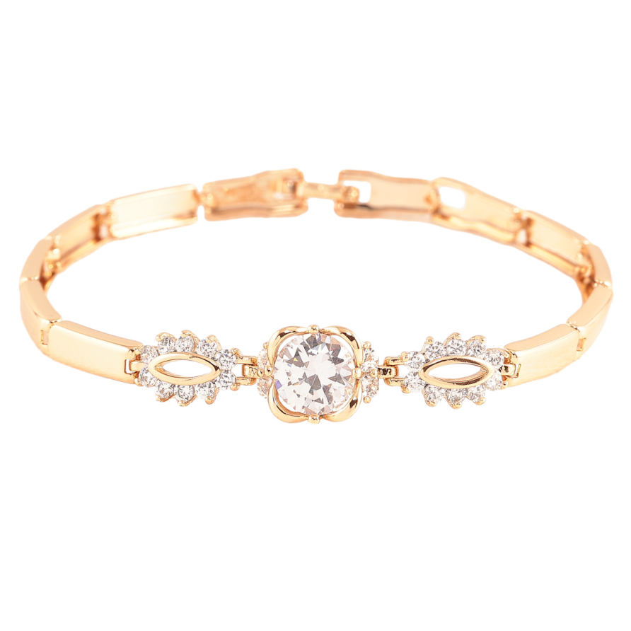 Браслет Xuping Позолота 18K «Візерунок з цирконієм» розмір 18см х 4мм фото №1