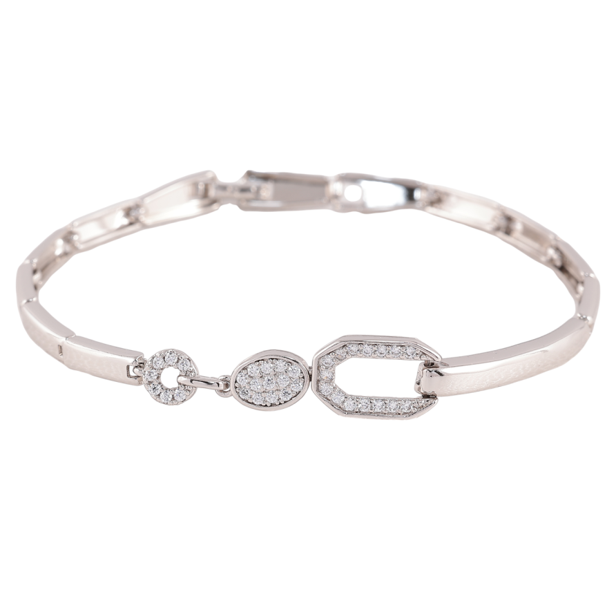 Браслет Xuping Родий Узор с цирконием размер 18.5см х 3мм фото №1 Браслет Xuping Родий Узор с цирконием размер 18.5см х 3мм фото №1