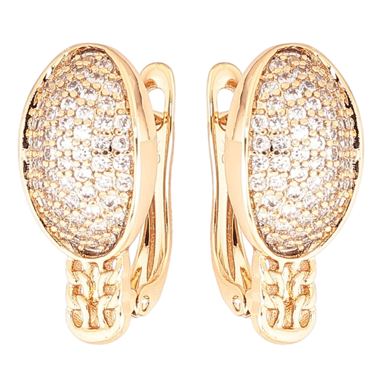 Серьги Xuping Позолота 18K английский замок Овалы с инкрустацией цирконием фото №2 Серьги Xuping Позолота 18K английский замок Овалы с инкрустацией цирконием фото №2