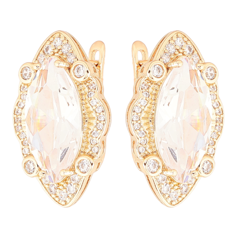 Серьги Xuping Позолота 18K английский замок Фианит в декоративной оправе с цирконием фото №1 Серьги Xuping Позолота 18K английский замок Фианит в декоративной оправе с цирконием фото №1