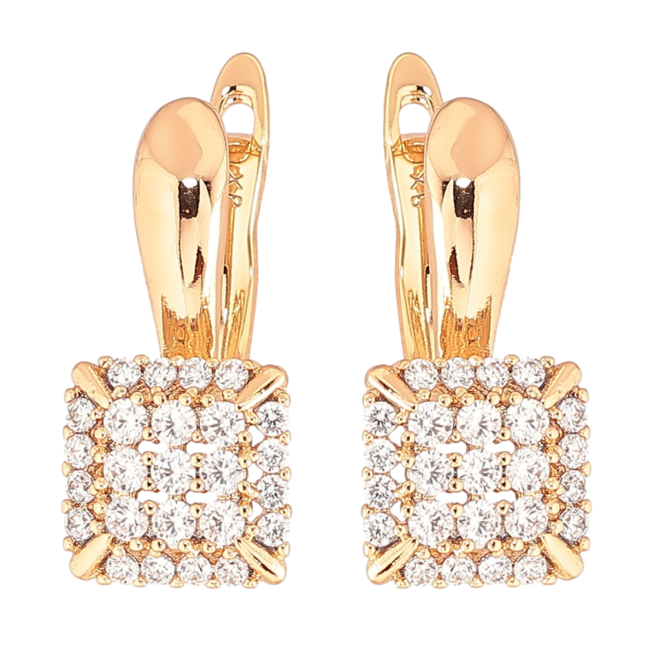 Серьги Xuping Позолота 18K английский замок Инкрустация цирконием фото №11 Серьги Xuping Позолота 18K английский замок Инкрустация цирконием фото №11