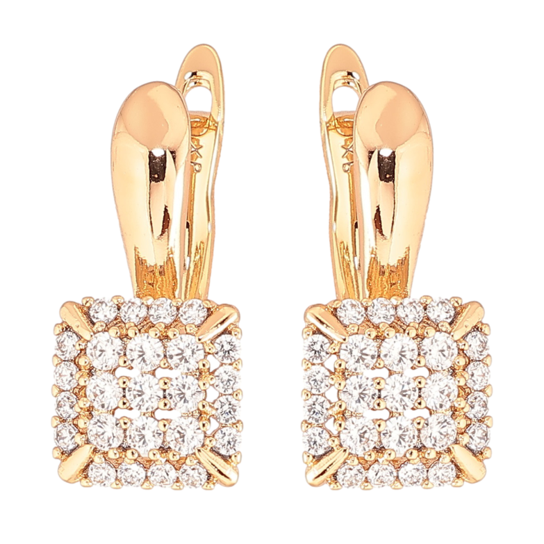 Серьги Xuping Позолота 18K английский замок Инкрустация цирконием фото №4