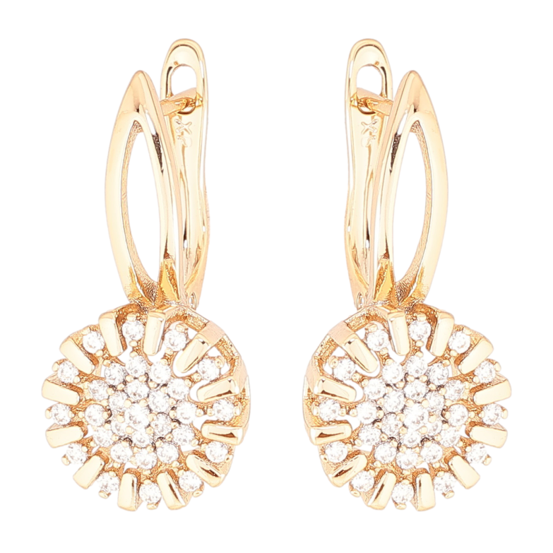 Серьги Xuping Позолота 18K английский замок Узор с инкрустацией цирконием фото №1 Серьги Xuping Позолота 18K английский замок Узор с инкрустацией цирконием фото №1