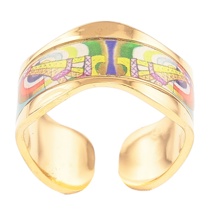 Каблучка Xuping TTM Stainless Steel Колір 14К «Кольоровий візерунок» фото №18