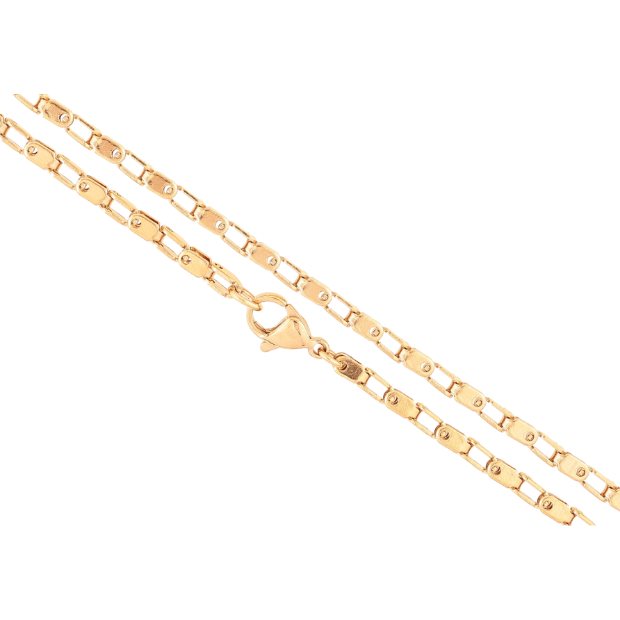 Цепочка Xuping ТТМ Stainless Steel цвет 18К Плетение Фантазийное длина 46см х 3мм фото №1 Цепочка Xuping ТТМ Stainless Steel цвет 18К Плетение Фантазийное длина 46см х 3мм фото №1