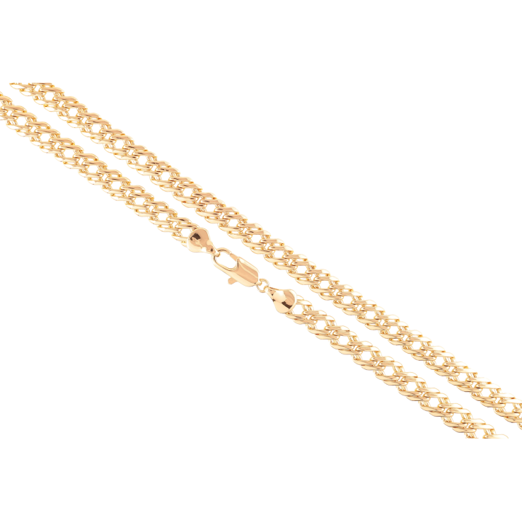 Цепочка Xuping Позолота 18K Плетение Двойной Ромб длинна 50см х 7мм фото №4
