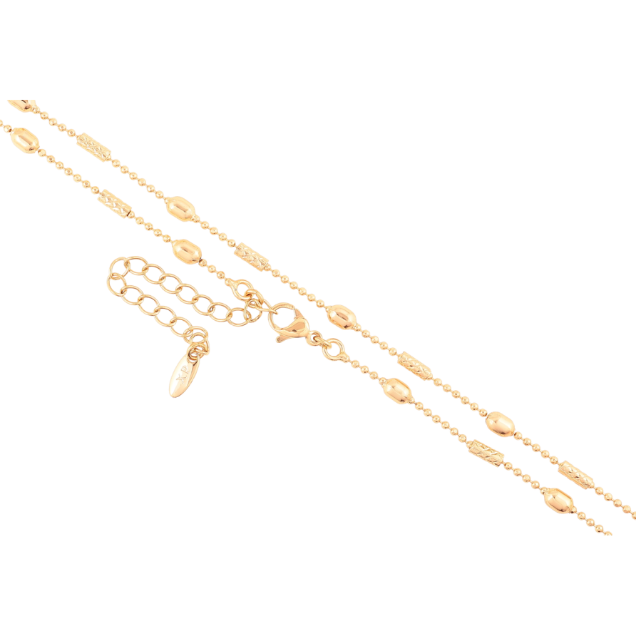 Цепочка Xuping Позолота 18K Плетение Перлина с бусинами длинна 45-50см х 1мм фото №1