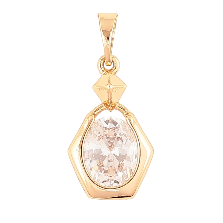 Кулон Xuping Позолота 18K Фианит в фигурной оправе для цепочки до 5мм фото №1