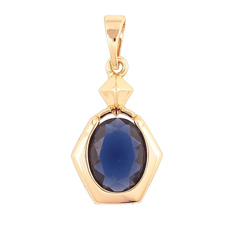 Кулон Xuping Позолота 18K Синий фианит в фигурной оправе для цепочки до 5мм фото №1