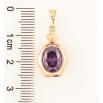 Кулон Xuping Позолота 18K Фиолетовый фианит в фигурной оправе для цепочки до 5мм фото №2
