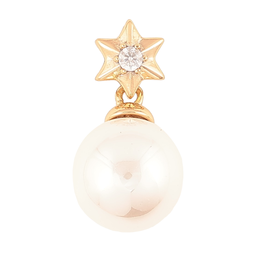Кулон Xuping Позолота 18K Звездочка с жемчужиной, ø 12мм для цепочки до 2мм фото №1