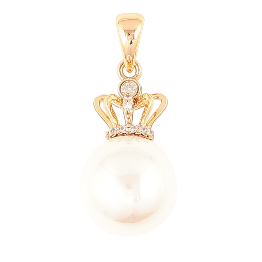 Кулон Xuping Позолота 18K «Перлина з короною, ø 12мм» для ланцюжка до 4мм фото №1