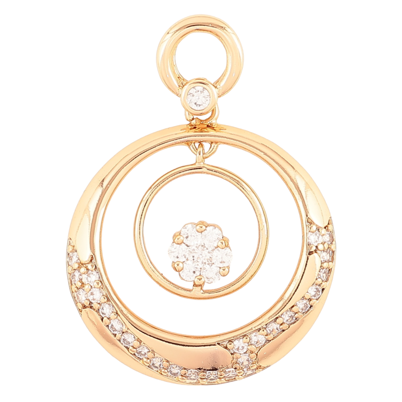 Кулон Xuping Позолота 18K Колечки с цирконием для цепочки до 4мм фото №1