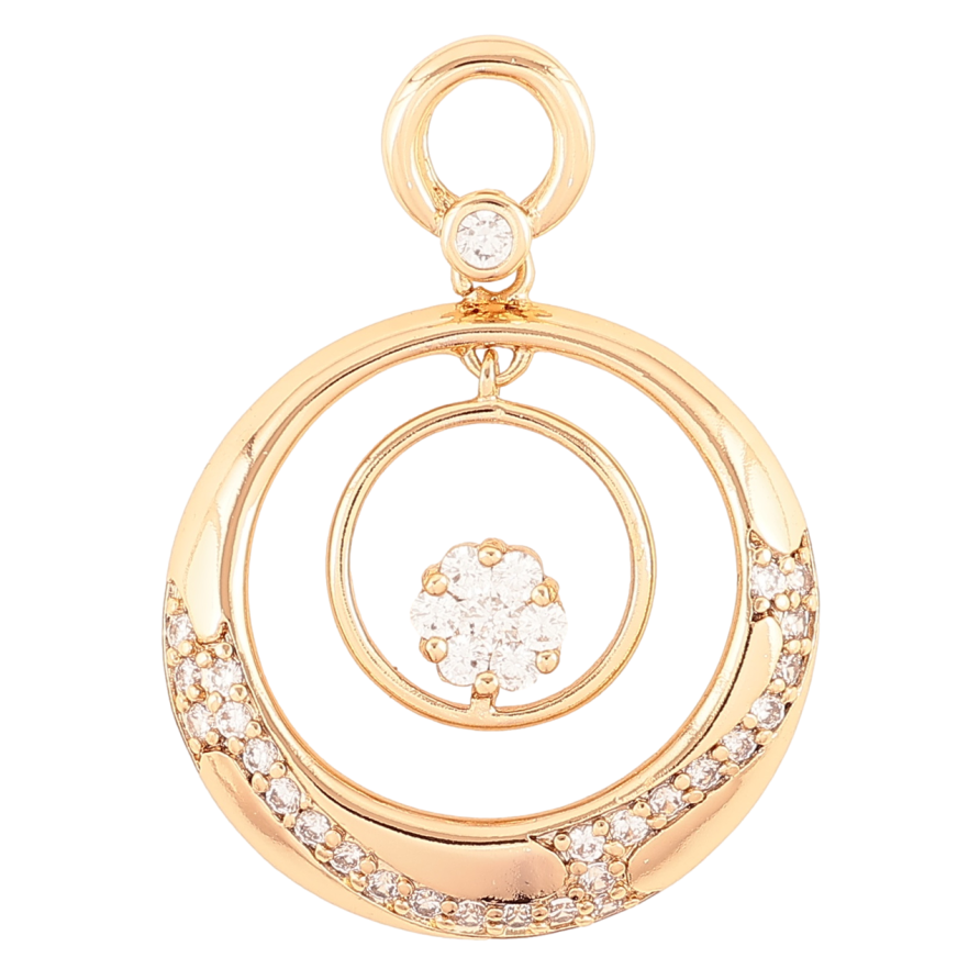 Кулон Xuping Позолота 18K Колечки с цирконием для цепочки до 4мм фото №1