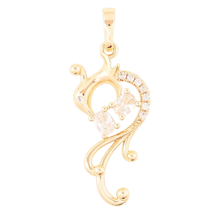 Кулон Xuping Позолота 18K «Фантазійний візерунок з цирконієм» для ланцюжка до 5мм фото №7 Кулон Xuping Позолота 18K «Фантазійний візерунок з цирконієм» для ланцюжка до 5мм фото №7