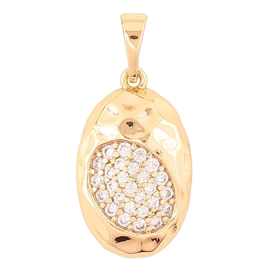 Кулон Xuping Позолота 18K «Овал з інкрустацією цирконієм» для ланцюжка до 5мм фото №1