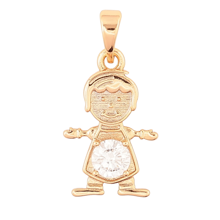 Кулон дитячий Xuping Позолота 18K Дівчинка з фіанітом» для ланцюжка до 5мм фото №18