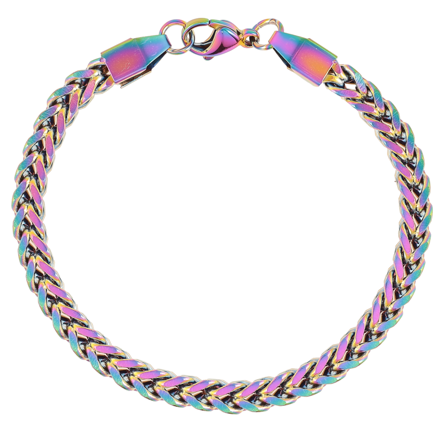 Браслет Xuping ТТМ Stainless Steel цвет Хамелеон Цепочка плетение Колосок размер 20см х 5мм фото №1 Браслет Xuping ТТМ Stainless Steel цвет Хамелеон Цепочка плетение Колосок размер 20см х 5мм фото №1