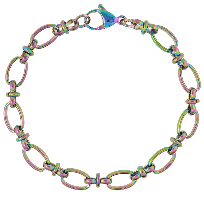 Браслет Xuping ТТМ Stainless Steel колір Хамелеон «Ланцюжок Фантазійне плетіння» розмір 20см х 7мм фото №1