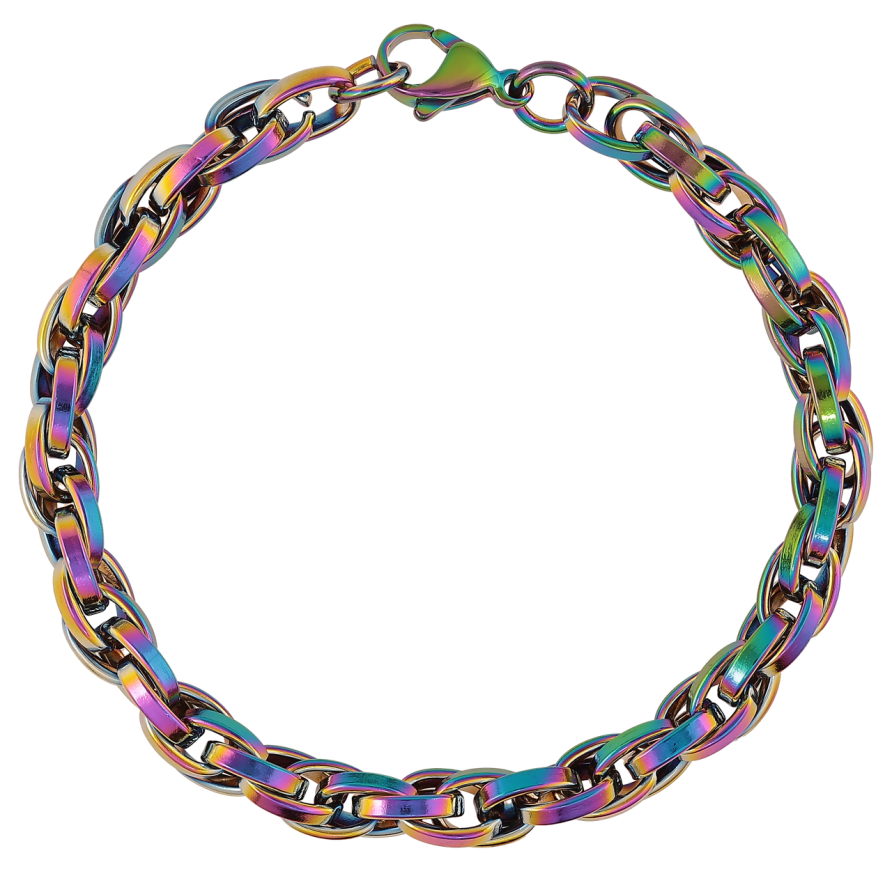 Браслет Xuping ТТМ Stainless Steel колір Хамелеон «Кордове плетіння» розмір 19.5см х 6мм фото №1