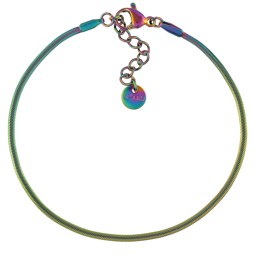 Браслет Xuping ТТМ Stainless Steel цвет Хамелеон Плетение Снейк размер с доп.цепочкой 17-20см х 2мм фото №1