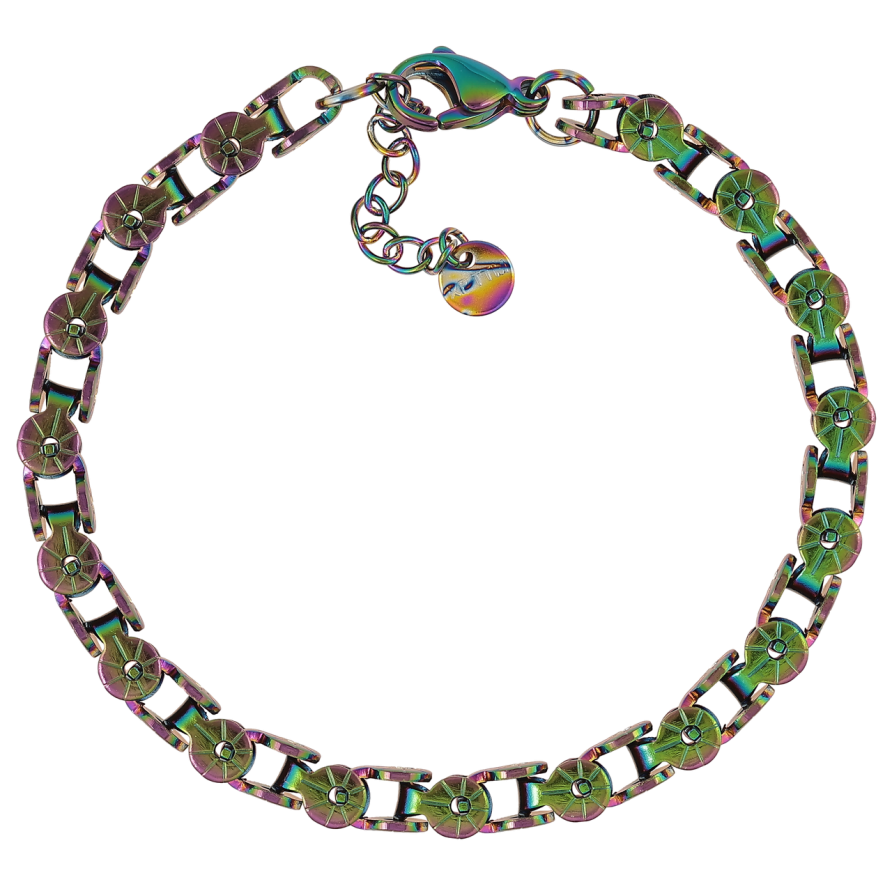 Браслет Xuping ТТМ Stainless Steel колір Хамелеон «Плетіння Фантазійне» розмір з доп.ланцюжком 18.5-21см х 5мм фото №1 Браслет Xuping ТТМ Stainless Steel колір Хамелеон «Плетіння Фантазійне» розмір з доп.ланцюжком 18.5-21см х 5мм фото №1