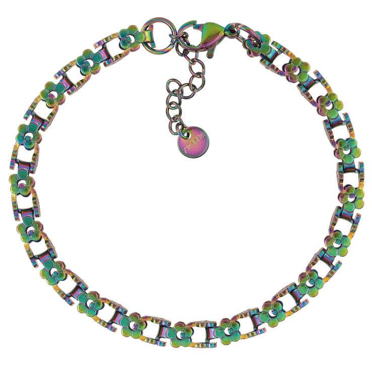 Браслет Xuping ТТМ Stainless Steel цвет Хамелеон Плетение Фантазийное размер с доп.цепочкой 18.5-21см х 5мм фото №2 Браслет Xuping ТТМ Stainless Steel цвет Хамелеон Плетение Фантазийное размер с доп.цепочкой 18.5-21см х 5мм фото №2