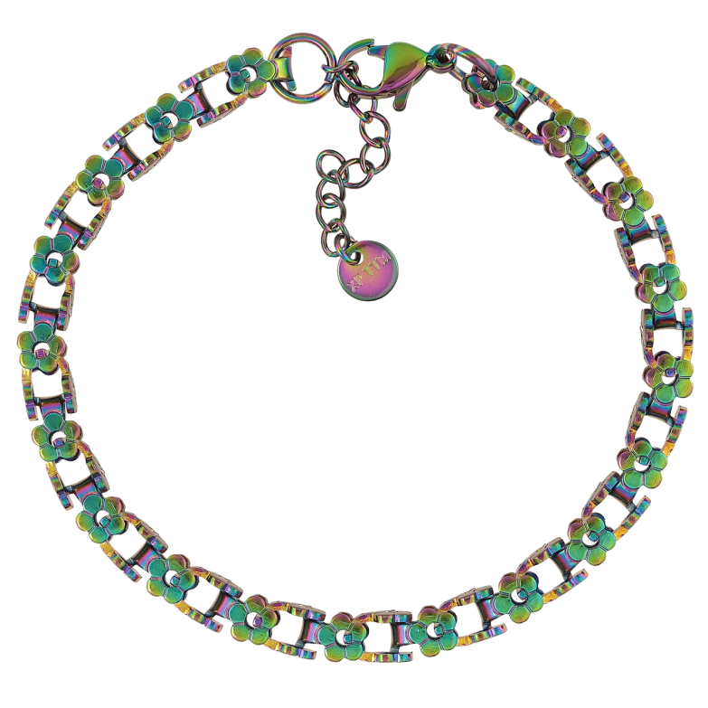 Браслет Xuping ТТМ Stainless Steel колір Хамелеон «Плетіння Фантазійне» розмір з доп.ланцюжком 18.5-21см х 5мм фото №1