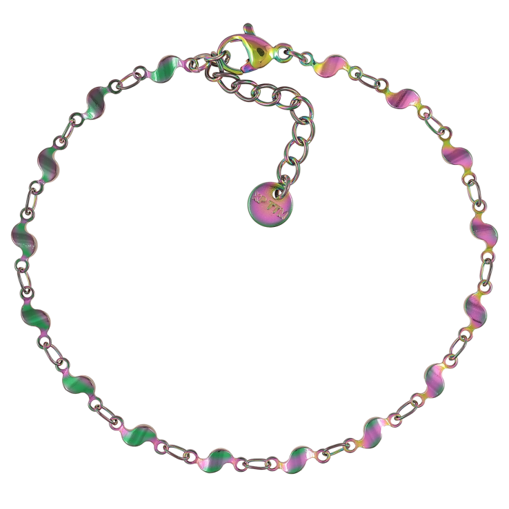 Браслет Xuping ТТМ Stainless Steel цвет Хамелеон Плетение Фантазийное размер с доп.цепочкой 18.5-21см х 3мм фото №13