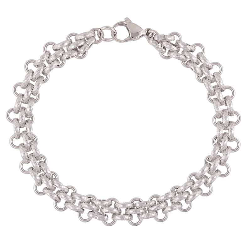 Браслет Xuping ТТМ Stainless Steel колір Родій «Браслетне плетіння» розмір 22.5см х 10мм фото №1