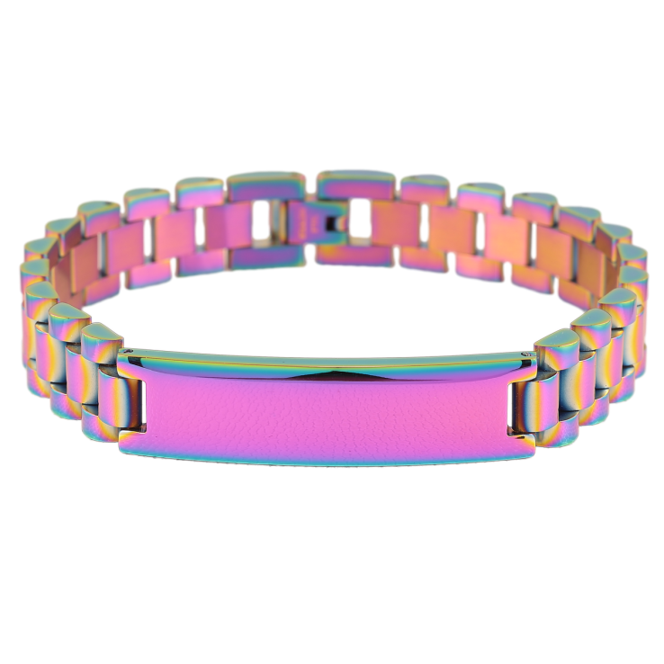 Браслет Xuping ТТМ Stainless Steel цвет Хамелеон Браслетное плетение с вставкой размер 22см х 12мм фото №4 Браслет Xuping ТТМ Stainless Steel цвет Хамелеон Браслетное плетение с вставкой размер 22см х 12мм фото №4