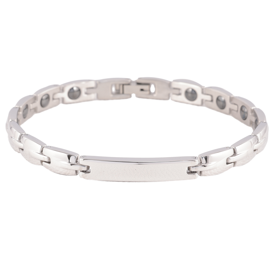 Браслет Xuping ТТМ Stainless Steel цвет Родий Декоративный узор с магнитными вставками размер 21см х 6мм фото №1