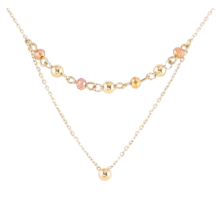 Підвіска на ланцюжку Xuping ТТМ Stainless Steel колір 14К «Золотисті та кольорові намистини» дл. 43-48см х 1.5мм фото №21